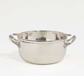 George III silver serving bowl with insert