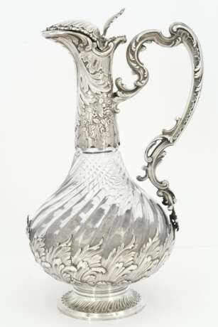 Rococo style silver and glass carafe - photo 4