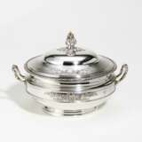 Silver vegetable bowl with laurel wreaths and floral knob - photo 1