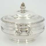 Silver vegetable bowl with laurel wreaths and floral knob - Foto 3