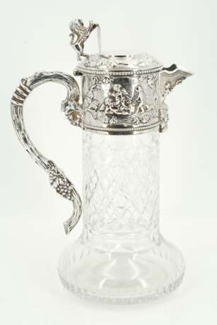 Silver and glass carafe with cupid and grape décor - Foto 2