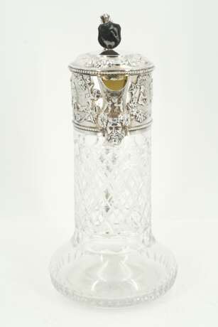 Silver and glass carafe with cupid and grape décor - фото 3