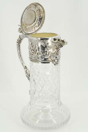 Silver and glass carafe with cupid and grape décor - Foto 6