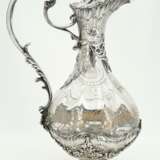 Silver and glass carafe with scallop décor and bird - photo 4