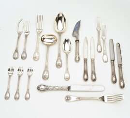 73 pieces from a silver cutlery set with laurel medallions