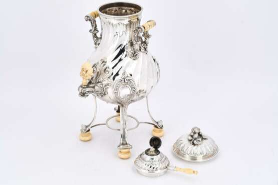 Silver and ivory hot water urn style rococo - Foto 2