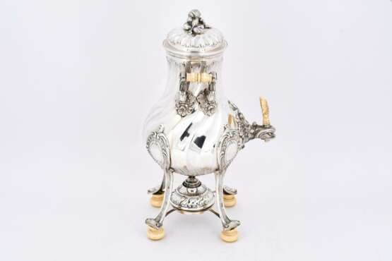 Silver and ivory hot water urn style rococo - фото 11