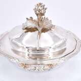 Round lidded silver bowl with artichoke handle - photo 5