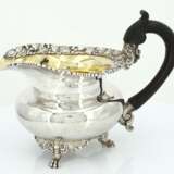 Silver coffee pot with flower knob and milk jug and sugar bowl with snail décor - фото 14
