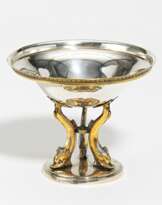 Silver candy bowl with dolphin décor