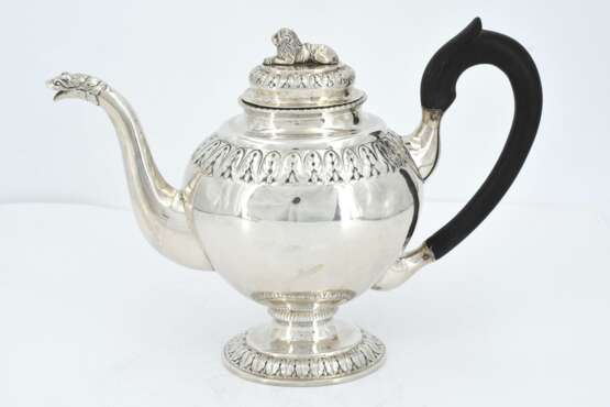 Four piece silver coffee and tea service with lion décor - фото 20