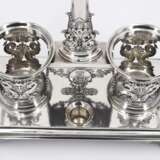 Silver oil and vinegar cruet stand with dolphin décor and lyre - фото 7