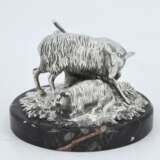 Silver and marble paperweight with sheep - фото 2