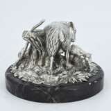 Silver and marble paperweight with sheep - photo 3