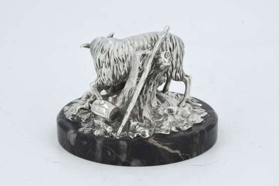 Silver and marble paperweight with sheep - Foto 4