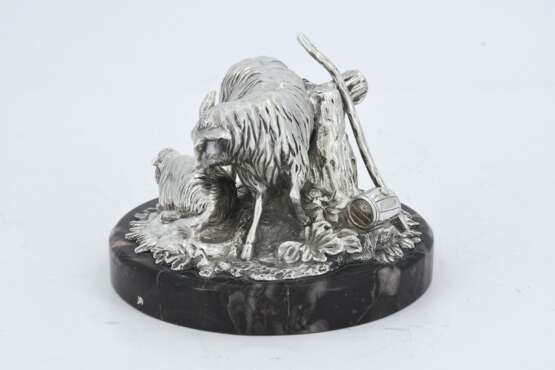 Silver and marble paperweight with sheep - photo 5