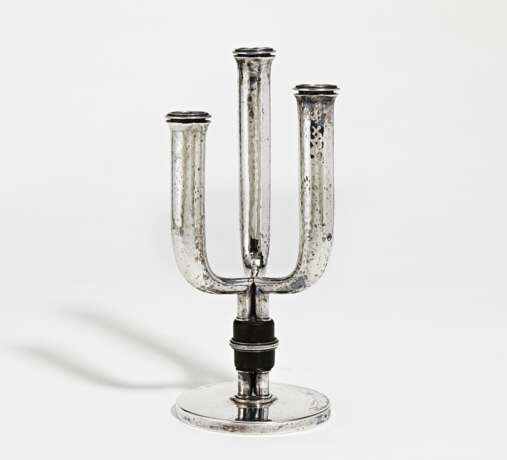 Tree-armed silver and wood candelabra - Foto 1