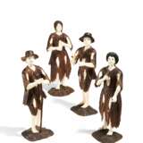 Four limewood and ivory beggar figurines - фото 2