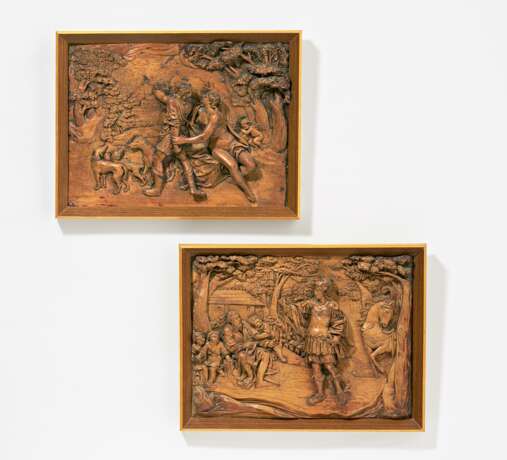 Pair of wooden reliefs with mythological scenes - фото 6