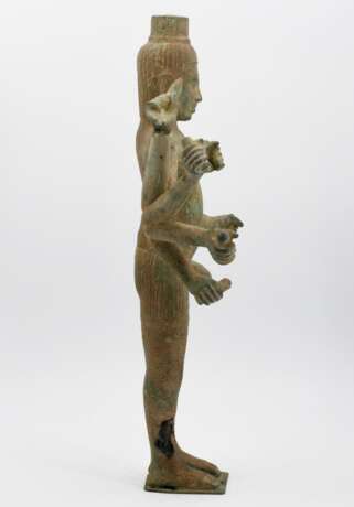 Very rare bronze figure of the standing and eight-armed Vishnu - Foto 5