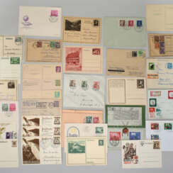 Konvolut Belege, Postkarten, Briefmarken und Ganzsachen