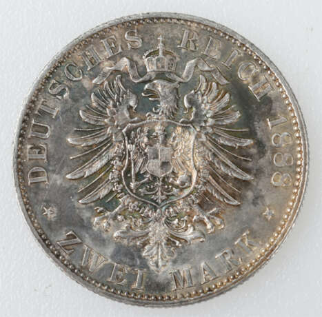 Silbermünze Kaiserreich - Preußen 1888 - Foto 3