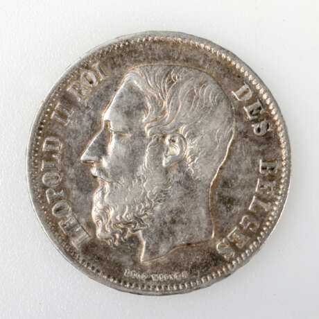 Silbermünze Belgien 1869 - Foto 2