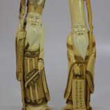 Zwei Tempelwächter aus Elfenbein - Foto 1