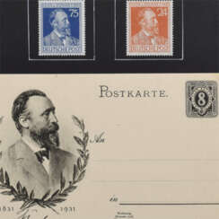 Konvolut Briefmarken - Ausstellungsobjekte, Chronik Briefmarkenverein Sachsen