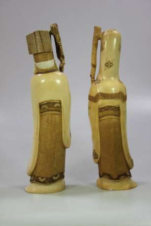 Zwei Tempelwächter aus Elfenbein - Foto 2