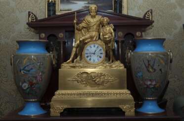 Uhr Kamin.Frankreich, Anfang des XIX Jahrhunderts