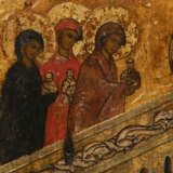 A RARE AND LARGE ICON SHOWING THE HOLY WOMEN AT THE EMPTY SEPULCHRE - photo 3
