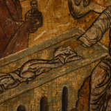 A RARE AND LARGE ICON SHOWING THE HOLY WOMEN AT THE EMPTY SEPULCHRE - photo 4