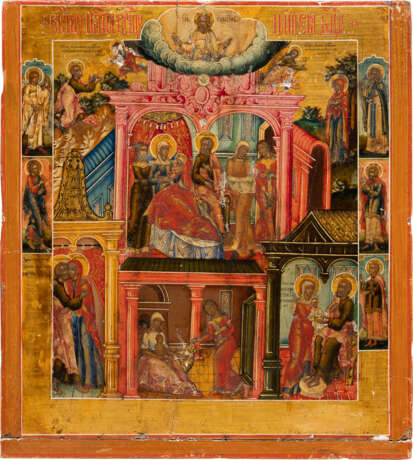 A FINE ICON SHOWING THE NATIVITY OF THE MOTHER OF GOD - фото 1