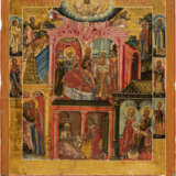 A FINE ICON SHOWING THE NATIVITY OF THE MOTHER OF GOD - фото 1