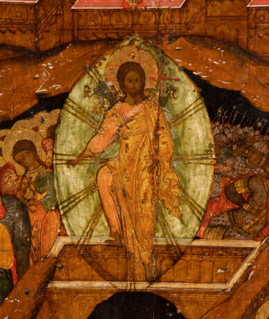 A FINELY PAINTED AND MONUMENTAL ICON SHIOWING THE RESURRECTION OF CHRIST AND THE DESCENT INTO HELL - фото 3