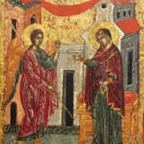 A LARGE ICON SHOWING THE ANNUNCIATION OF THE MOTHER OF GOD AND SCENES FROM THE AKATHIST - фото 3