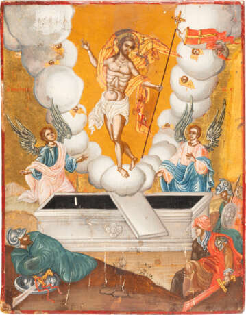A FINE ICON SHOWING THE RESURRECTION OF CHRIST - photo 1