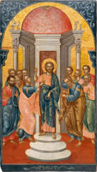 A RARE AND LARGE ICON SHOWING THE INCRUDELITY OF ST. THOMAS