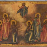 A LARGE ICON SHOWING THE ASCENSION OF CHRIST FROM A CHURCH ICONOSTASIS - photo 1