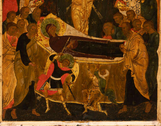 A VERY FINE ICON SHOWING THE DORMITION OF THE MOTHER OF GOD (KOIMESIS) - Foto 10