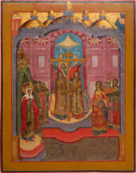 A MONUMENTAL ICON SHOWING THE EXALTATION OF THE TRUE CROSS