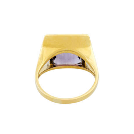 Ring mit rechteckigem Amethyst und 10 Brillanten, - Foto 4