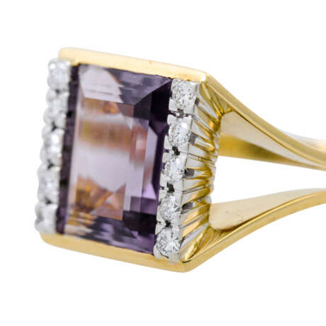 Ring mit rechteckigem Amethyst und 10 Brillanten, - фото 5