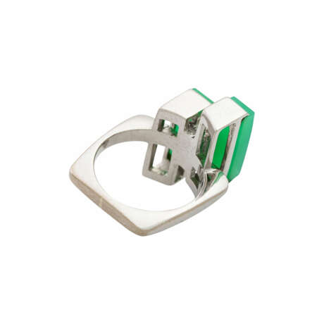 Designerring mit 2 rechteckigen Chrysoprasen und 3 Brillanten - фото 3