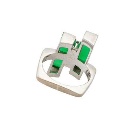 Designerring mit 2 rechteckigen Chrysoprasen und 3 Brillanten - фото 4