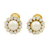 Paar Ohrclips mit Perlen und Brillanten - photo 1