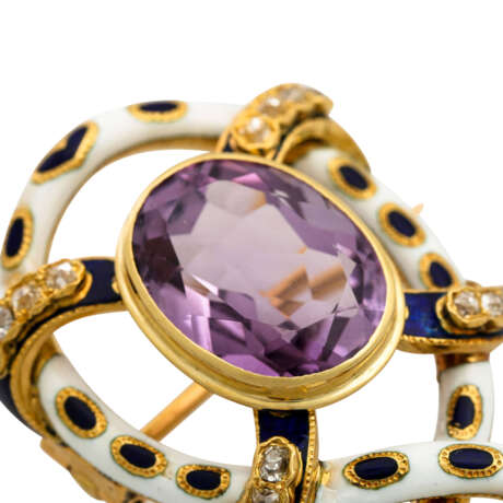 Biedermeier Brosche mit Amethyst ca. 6,7 ct, - фото 5