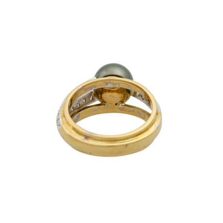 Ring mit Tahitiperle und Brillanten von zus. ca. 0,3 ct, - photo 4