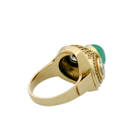 Außergewöhnlicher Ring mit Smaragdcabochon und 2 Brillanten - Foto 3